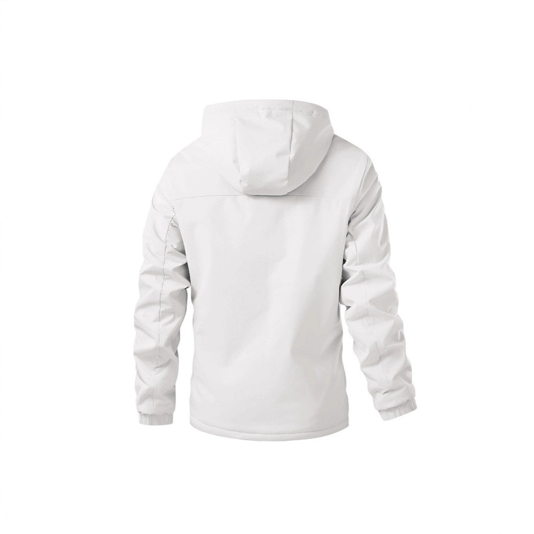 Men's Wind and Water Resistant Hooded Jacket with Teddy Fleece Lining and Zipper Pockets Mune Fashion