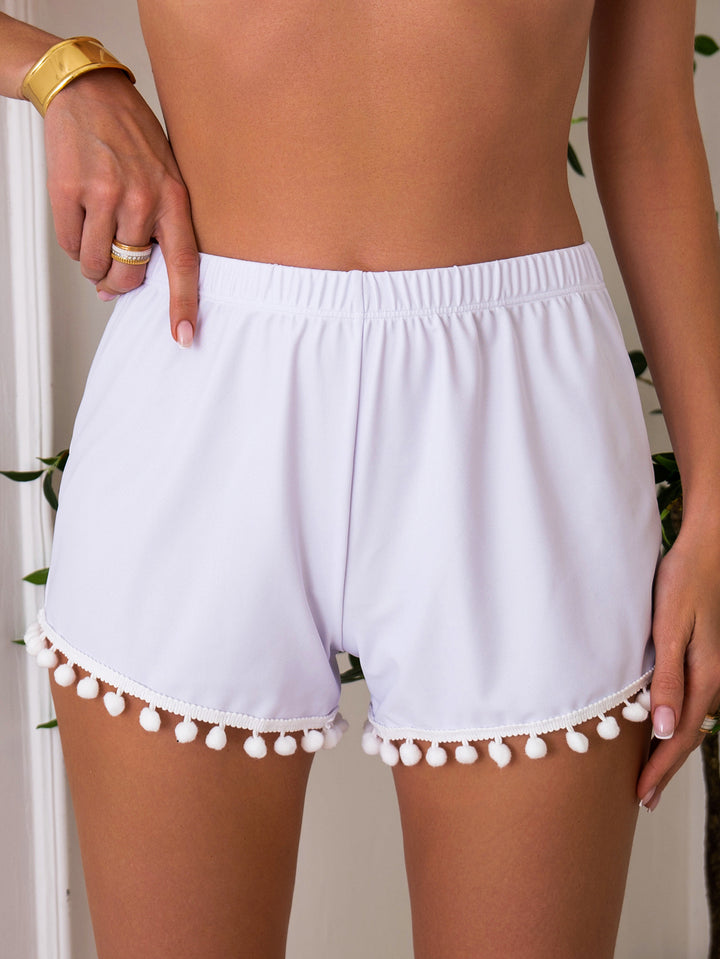 Women’s summer swim shorts with playful pompom decor Mune Fashion