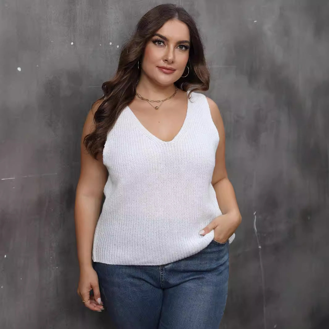 Women's airy knit top with V-neck Mune Fashion