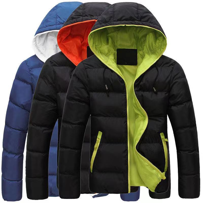 Men's quilted hooded jacket with contrasting fleece lining and side zip pockets Mune Fashion