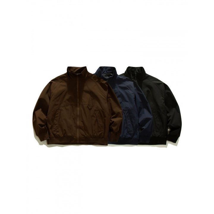 Men's Lightweight Boxy Training Jacket with Stand-Up Collar, Raglan Sleeves and Ribbed Hem Mune Fashion