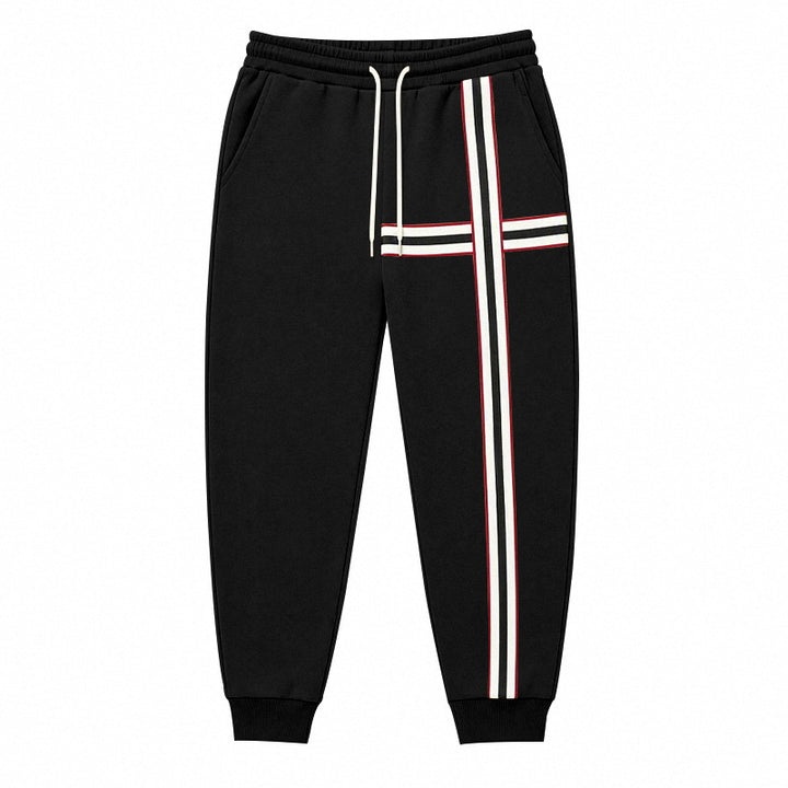 Men's joggers with contrasting side and cross stripes Mune Fashion