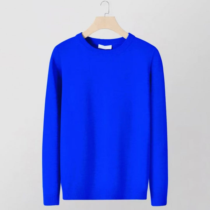 Men's fine crew neck sweater made of cotton blend with light texture and slim fit Mune Fashion