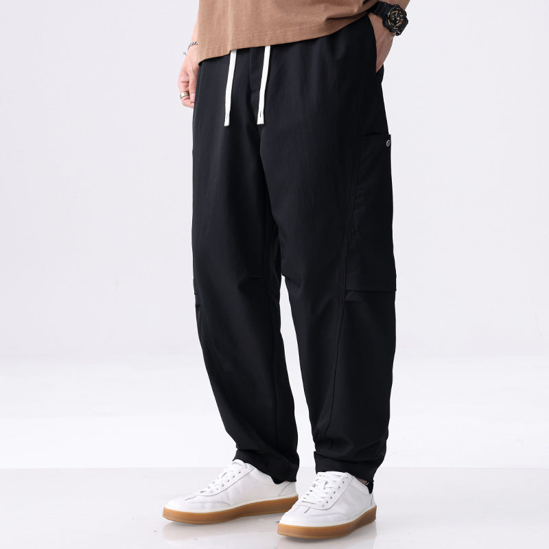 Men's cargo joggers with drawstring, elastic hem, and side utility pockets Mune Fashion