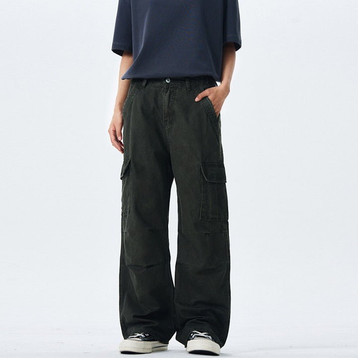 Women's Wide-Cut Cargo Pants with High Waist and Patches Mune Fashion