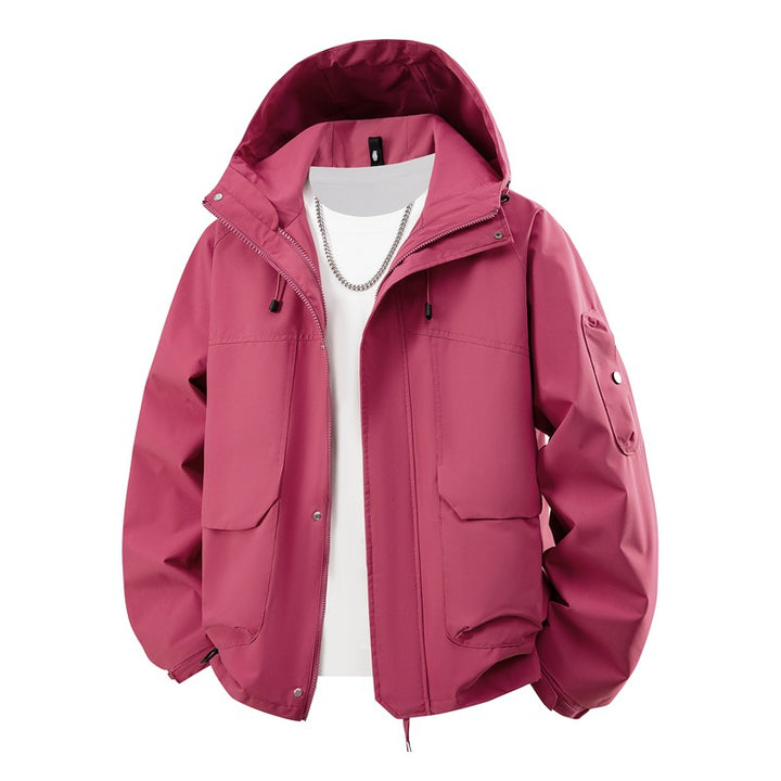 Men's waterproof hooded outdoor jacket with windproof membrane, adjustable hem, and multifunctional pockets Mune Fashion