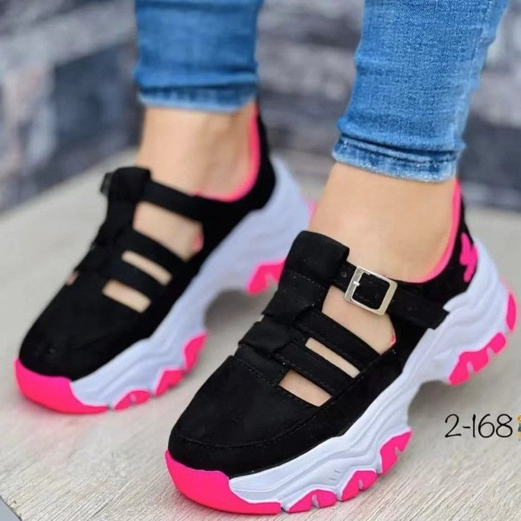 Women's Platform Sneaker with Strap Closure and Padded Comfort Sole Mune Fashion