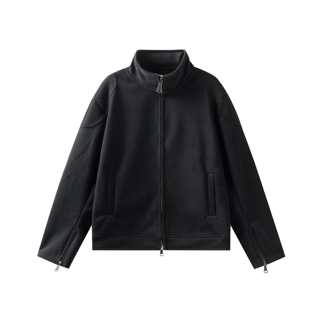 Unisex High Collar Zip Jacket made of French Terry with sleeve slits and side pockets Mune Fashion
