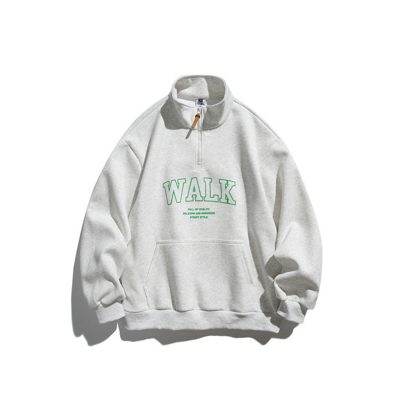 Unisex Oversize-Fleece-Halfzip-Sweatshirt with Stand-Up Collar and Kangaroo Pocket Mune Fashion