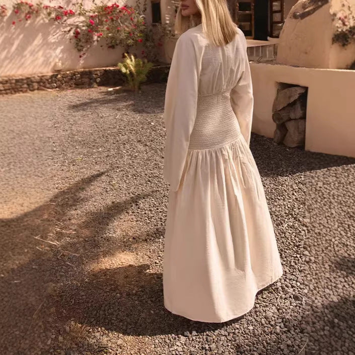 Women Elegant Maxi Dress with Peplum and Ruffle Details Mune Fashion