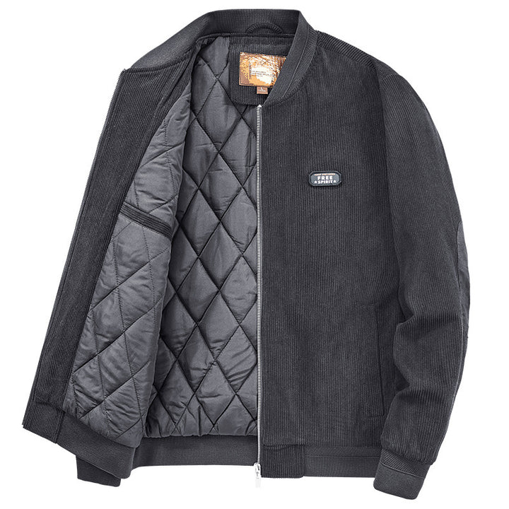 Men's corduroy blouson with quilted thermal lining and ribbed cuffs Mune Fashion