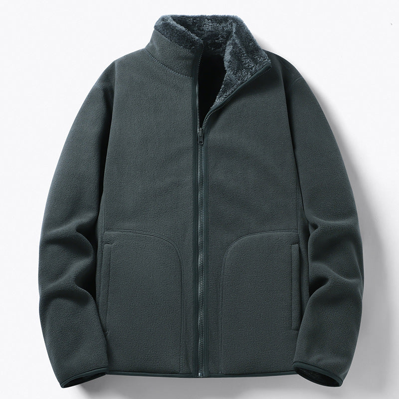 Women Padded Fleece Jacket with Teddy Lining, Stand-up Collar & Full-Length Zipper Mune Fashion