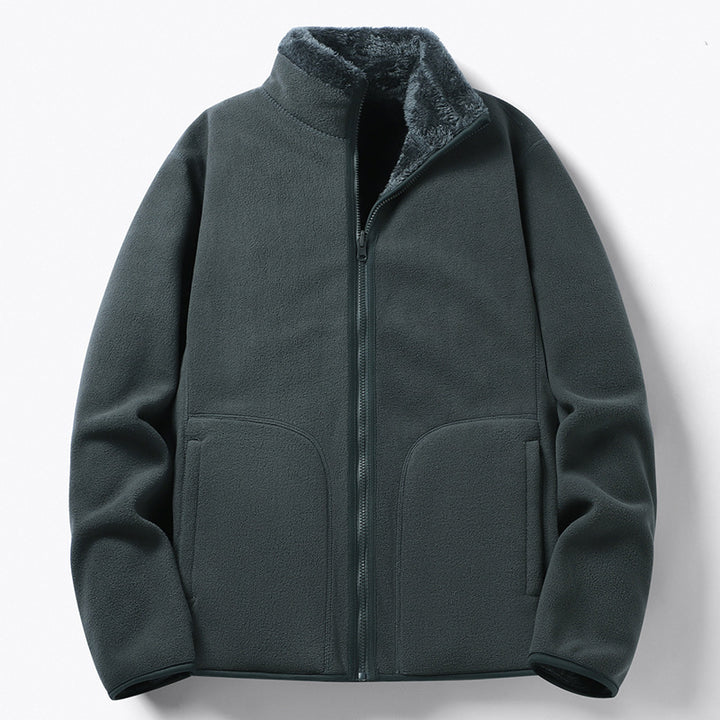 Women Padded Fleece Jacket with Teddy Lining, Stand-up Collar & Full-Length Zipper Mune Fashion