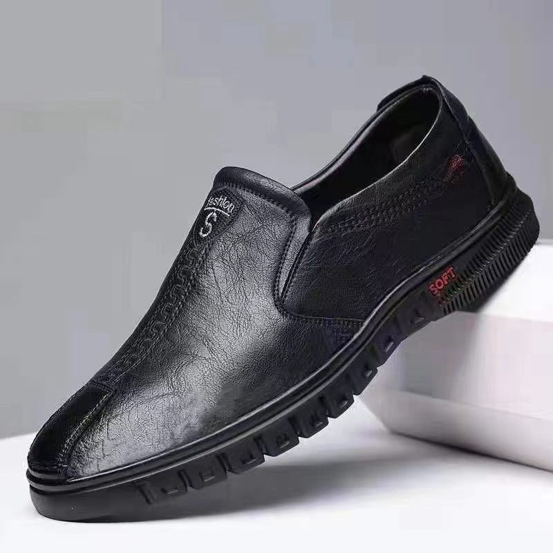 Men's Elegant and Comfortable Slip-On Leather Shoes Mune Fashion