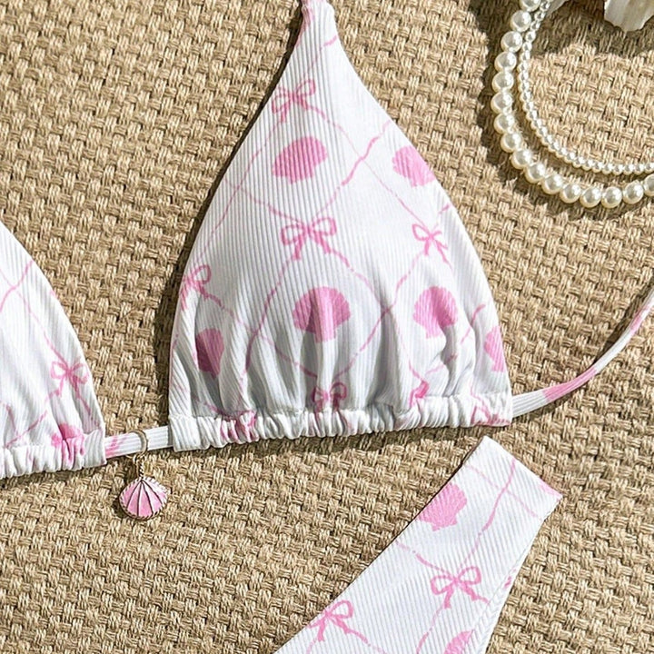Women's Triangle Bikini with Playful Shell Design Mune Fashion