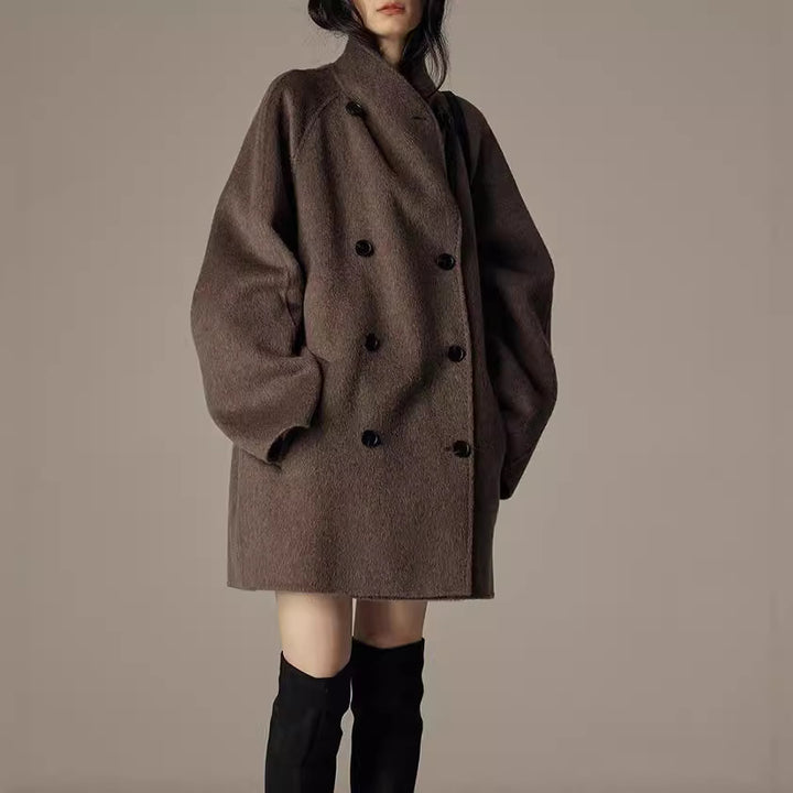 Women Stylish Oversized Wool Coat Mune Fashion