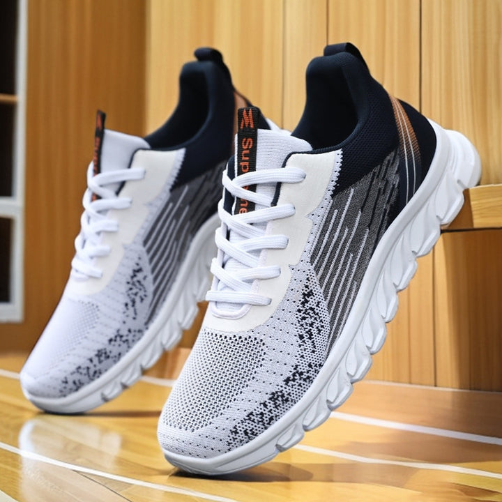 Men's breathable lightweight running sneakers with knitted upper material and cushioned EVA sole Mune Fashion