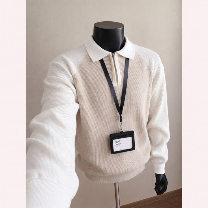 Men's Stylish Pullover with Stand-Up Collar and Zipper Mune Fashion