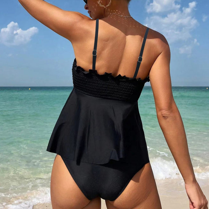 Ladies swim top with playful ruffle design and fitted cut Mune Fashion
