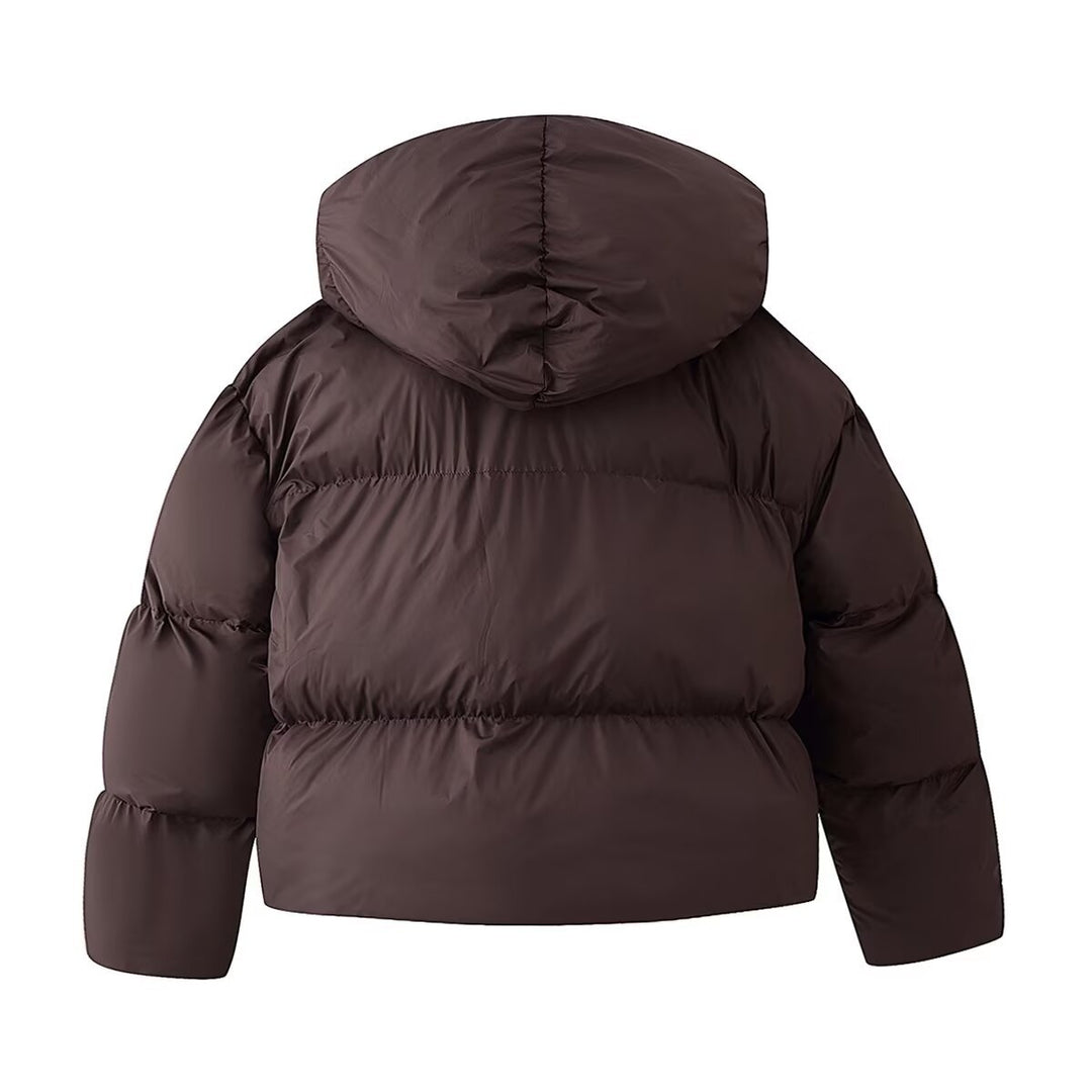 Ladies Short-Cut Padded Jacket with Voluminous Shawl Collar and Padding Mune Fashion