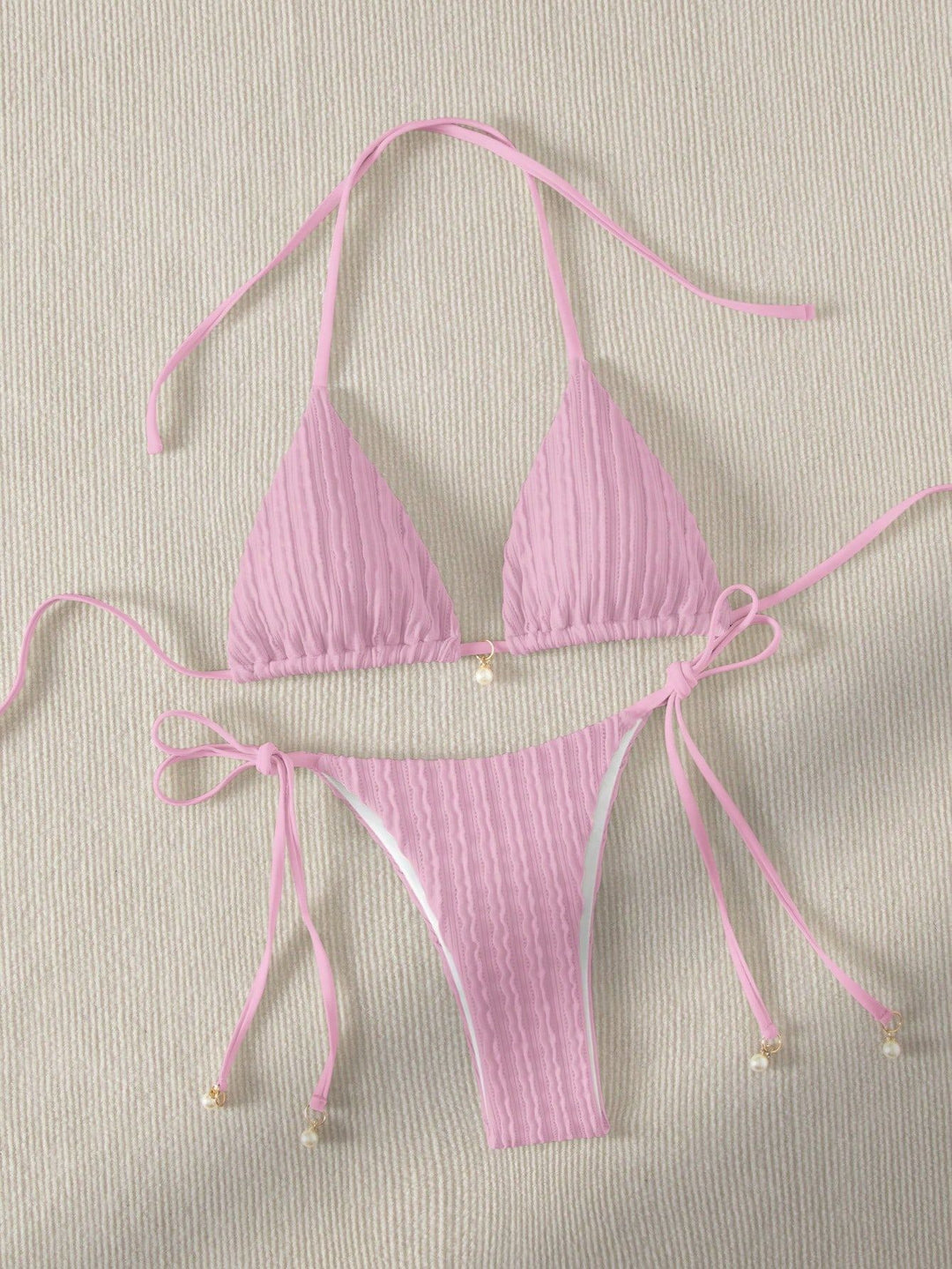 Women's Triangle Bikini with Structured Texture Mune Fashion