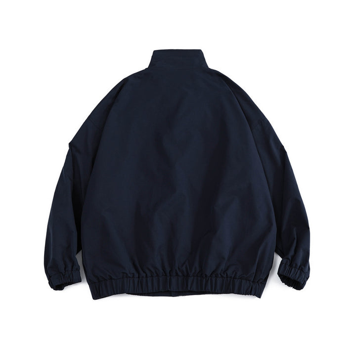 Men's loose-fitting lightweight windbreaker with high stand-up collar and elastic hem Mune Fashion