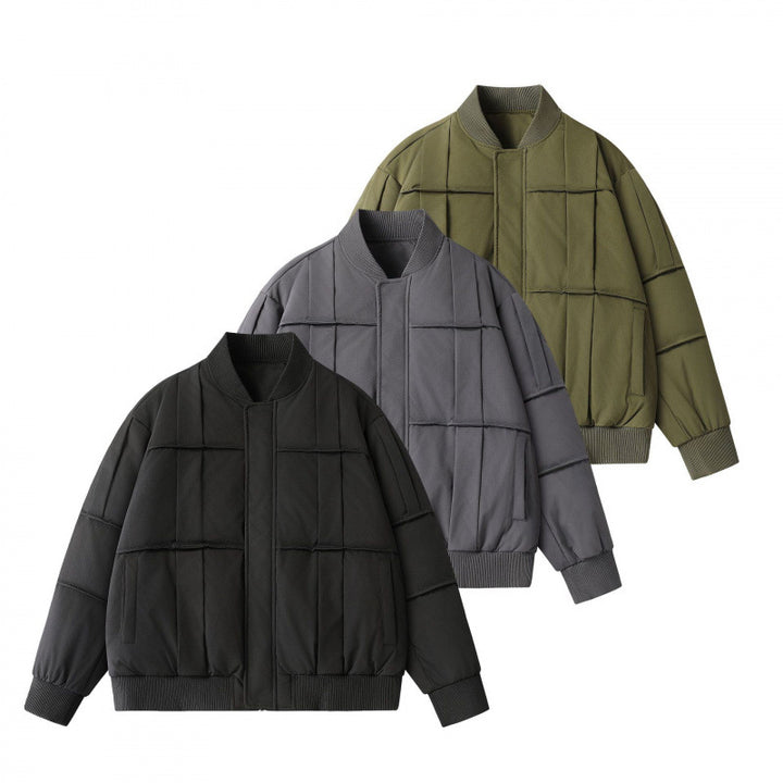 Unisex Boxy-padded Bomber jacket in oversized cut with ribbed hem and stand-up collar Mune Fashion