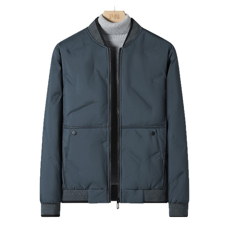 Men's Padded Thermal Bomber Jacket with Windproof Outer Layer and Warm Lining Mune Fashion