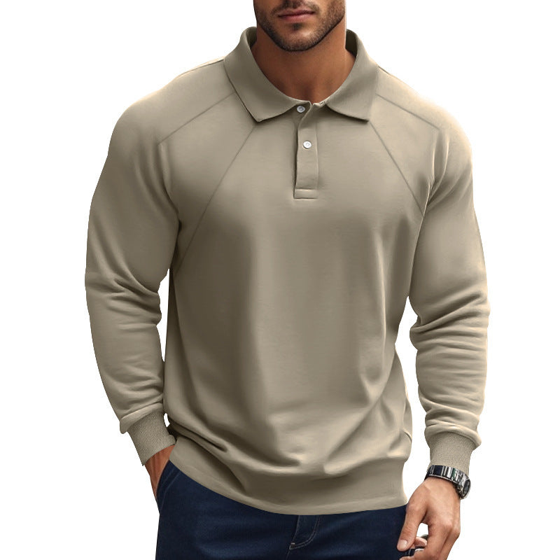 Men's long sleeve polo shirt with raglan sleeves, comfort stretch and ribbed cuffs Mune Fashion