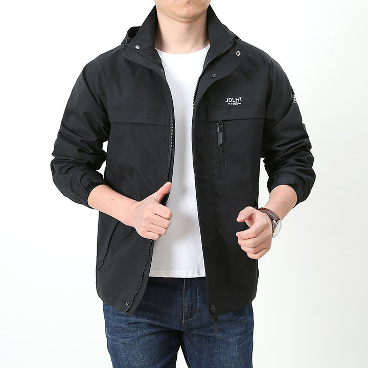 Men's Breathable Transitional Softshell Jacket in Field Style with Hidden Hood and Zip Chest Pocket Mune Fashion
