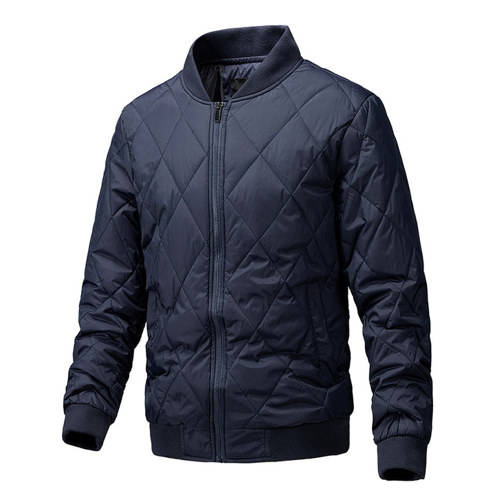 Men's quilted bomber jacket with light thermal insulation and ribbed cuffs Mune Fashion