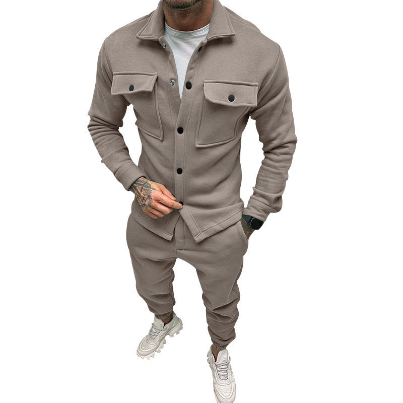 Men's Utility Overshirt made of French Terry with flap pockets and snap button closure Mune Fashion