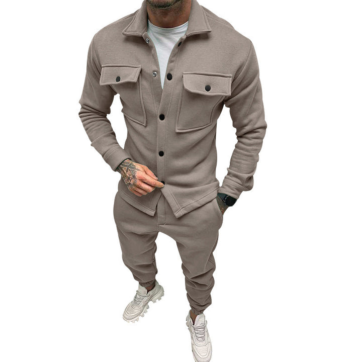 Men's Utility Overshirt made of French Terry with flap pockets and snap button closure Mune Fashion