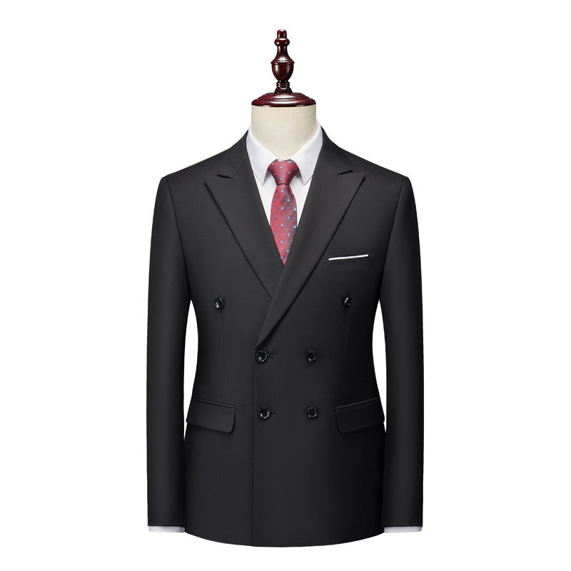 Men's tailored double-breasted blazer with peak lapel and slim fit suit trousers Mune Fashion