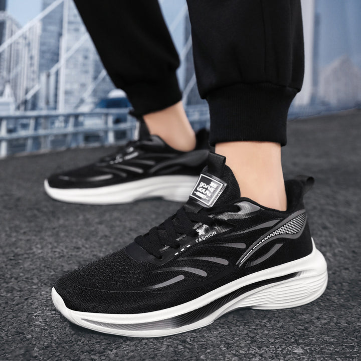 Men's breathable performance running shoe with shock-absorbing air chamber midsole and padded heel collar Mune Fashion