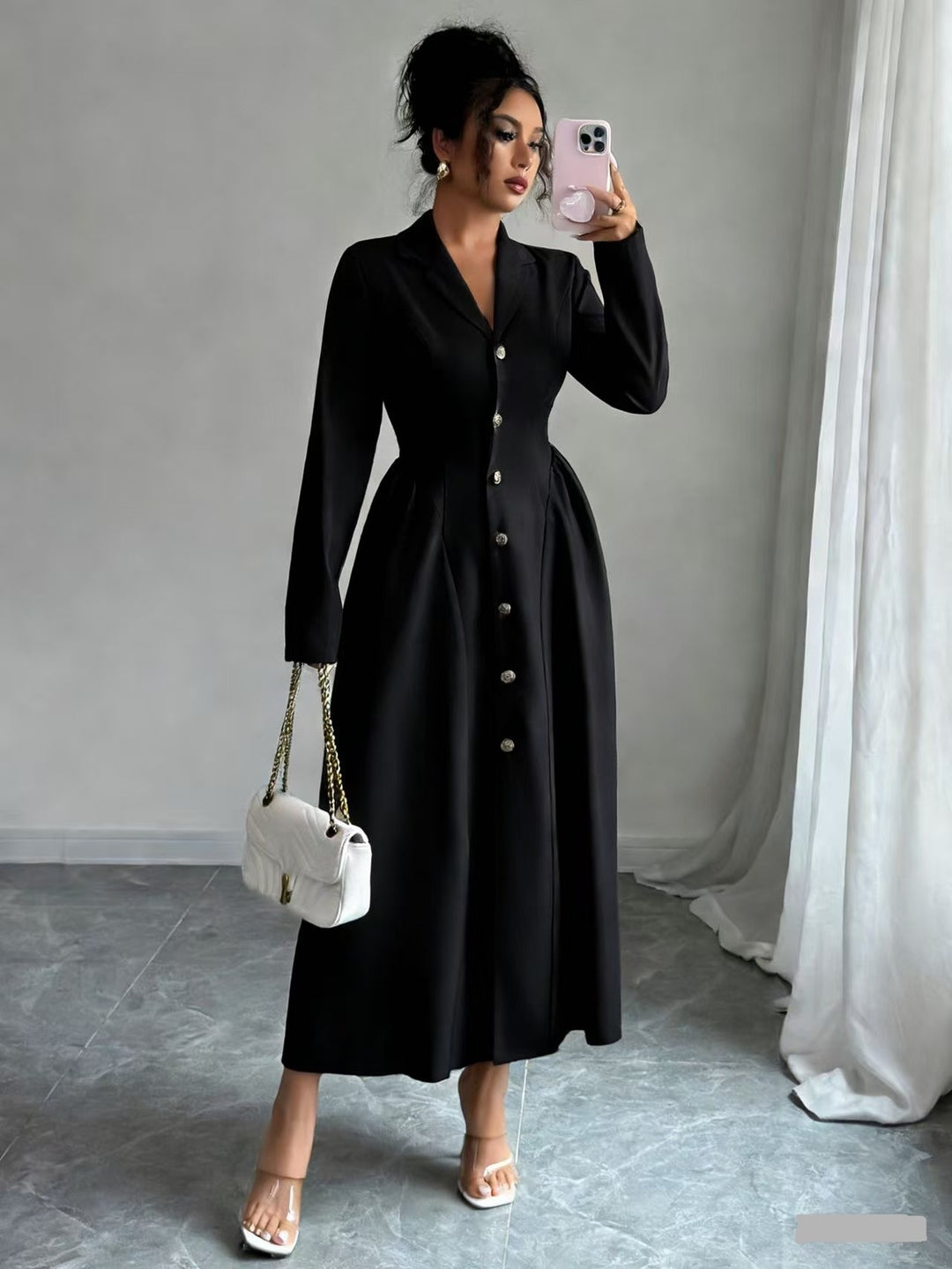 Women's Elegant Midi Dress in Blazer Style with Tailored Fit Mune Fashion