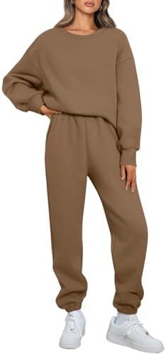 Women's Nano Relaxed Loungewear Set with Oversized Round Neck Sweatshirt and Tailored High Waist Jogging Pants made of French Terry Mune Fashion