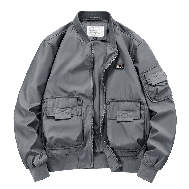 Men's  rugged multi-pocket nylon bomber jacket Mune Fashion