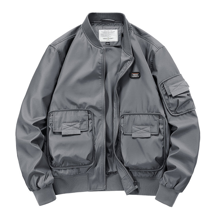 Men's  rugged multi-pocket nylon bomber jacket Mune Fashion