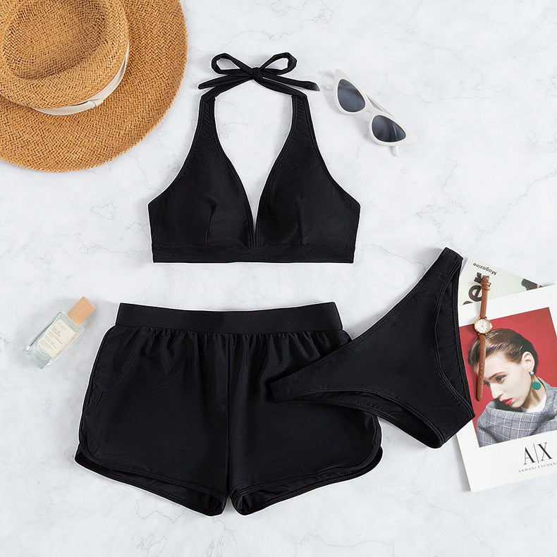 Women's Sporty Bikini Set with Adjustable Halterneck Drum