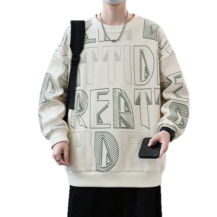 Men's Oversized Sweatshirt with large lettering print and ribbed hem Mune Fashion