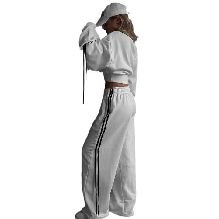 Women's loose Relax leisure pants with drawstring, elastic comfort waistband, and side decorative seams Mune Fashion