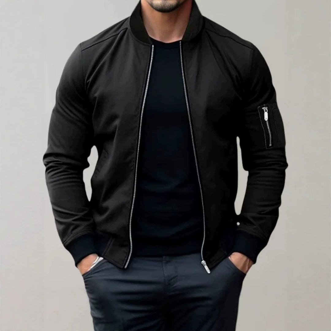 Men's Fashion Bomber Jacket with Zipper