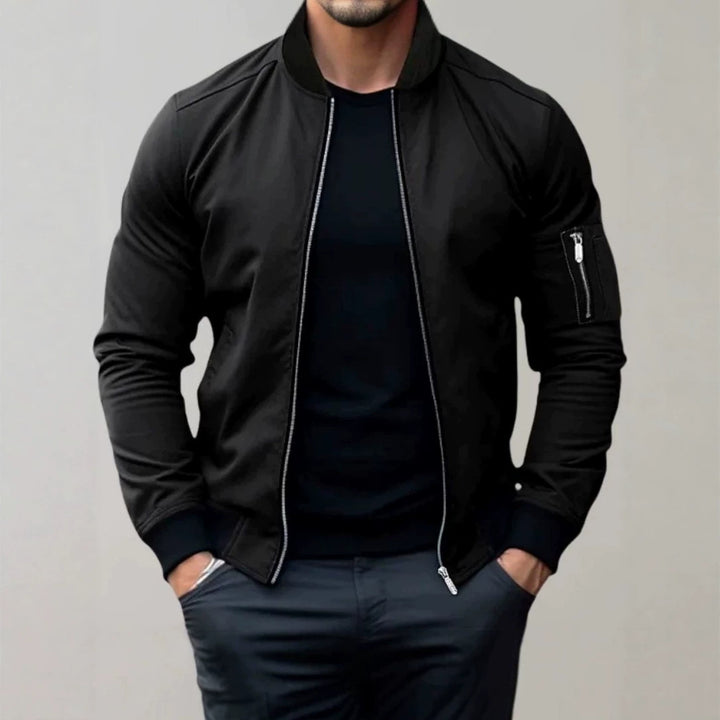 Men's Fashion Bomber Jacket with Zipper