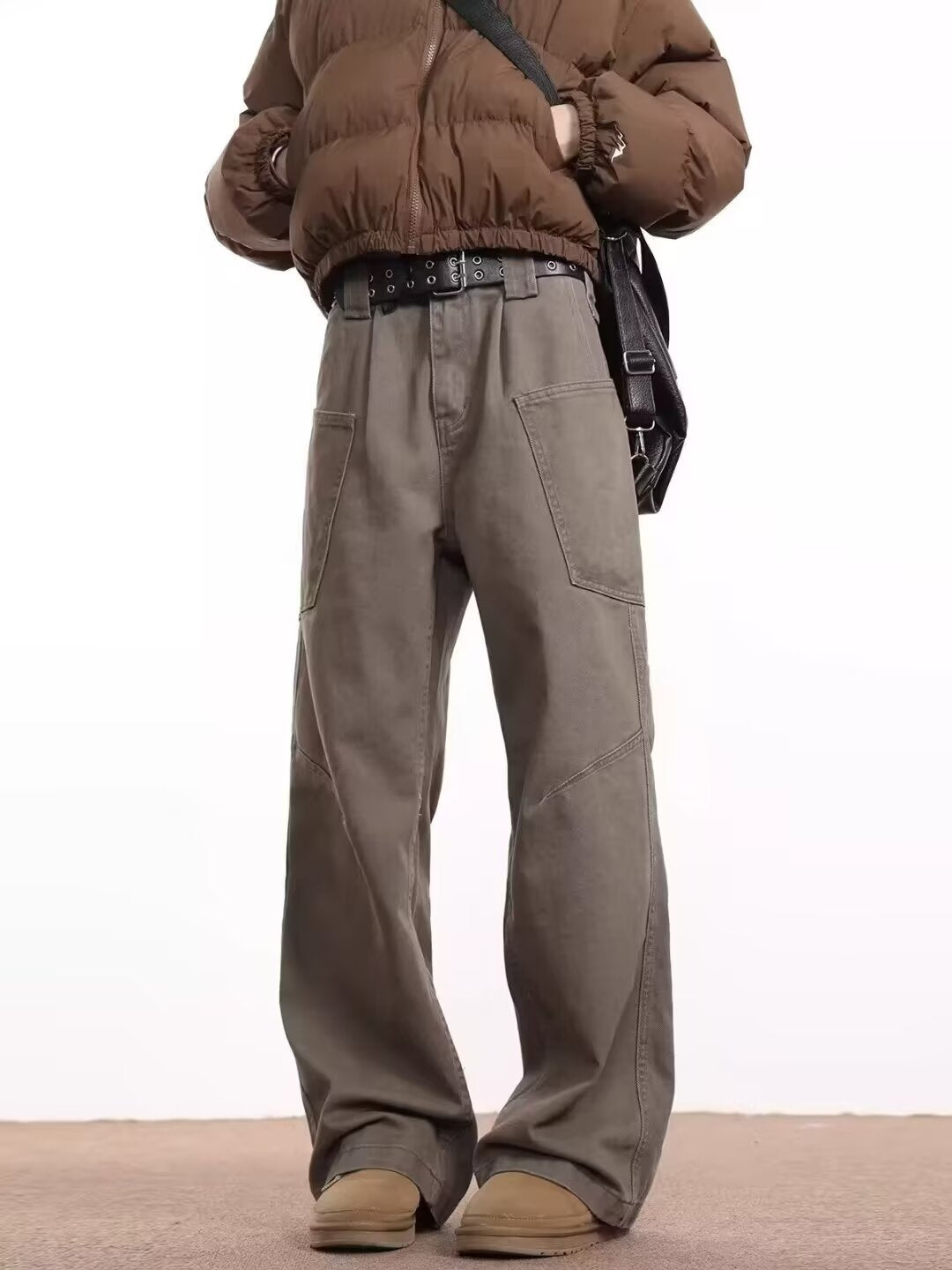 Women's Wide-Cut High-Waist Cargo Pants Mune Fashion
