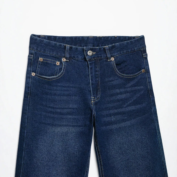 Ladies Wide Cropped Denim Culotte in 5-Pocket Design Mune Fashion