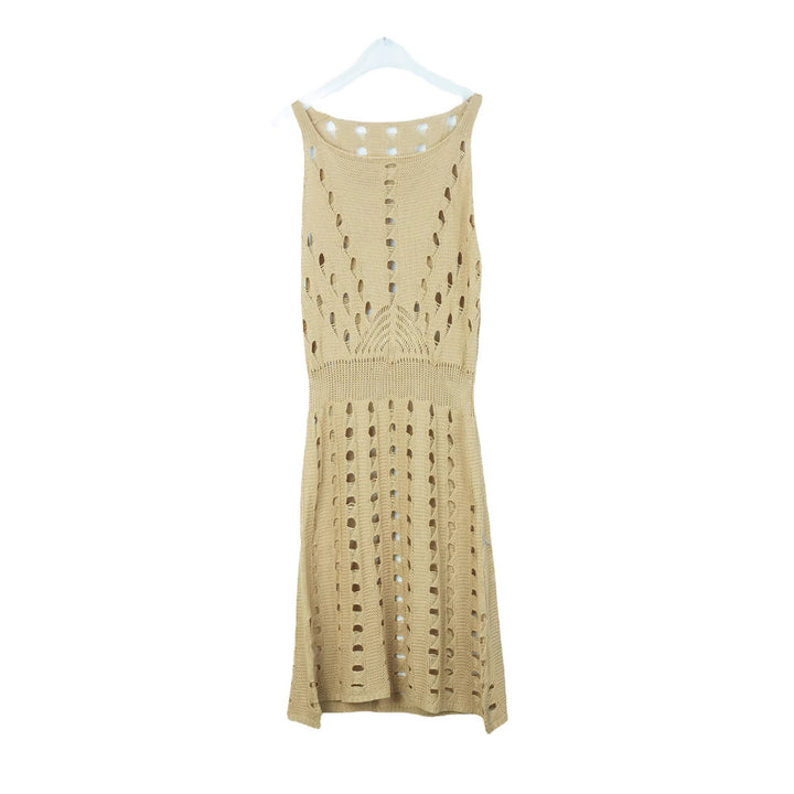Women crocheted summer dress with sophisticated cut-outs