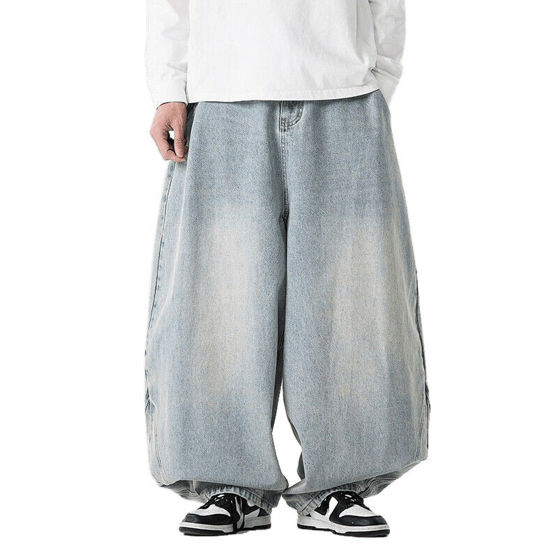 Men's extremely wide-cut baggy jeans with a deep crotch and balloon-shaped hem Mune Fashion