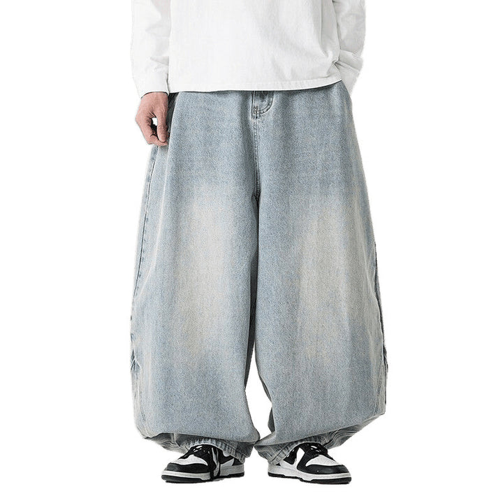 Men's extremely wide-cut baggy jeans with a deep crotch and balloon-shaped hem Mune Fashion