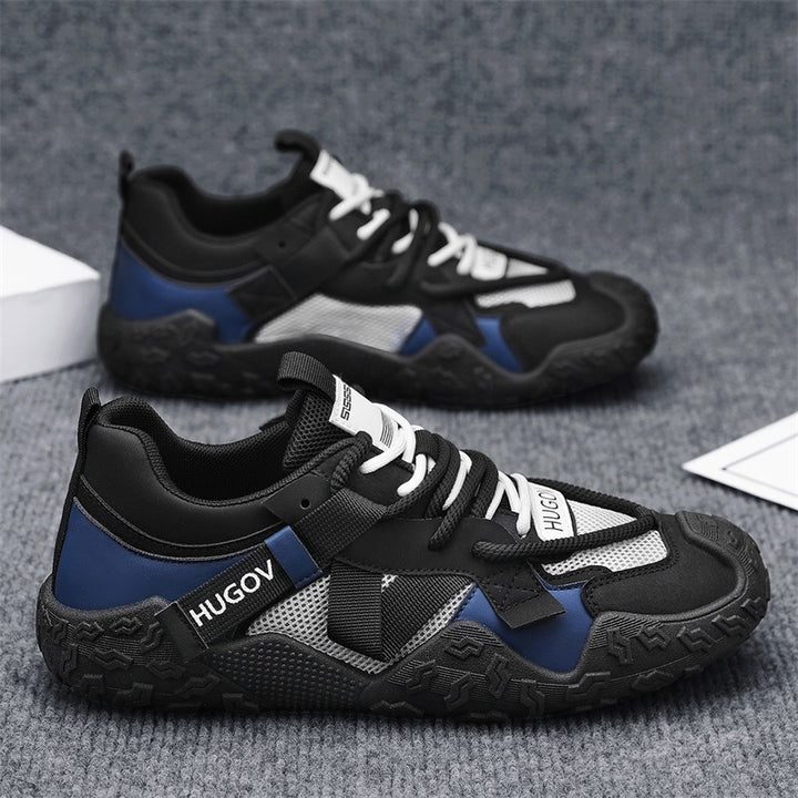 Men's multi-material trekking sneaker with reinforced toe cap, cushioned heel support, and grippy off-road sole Mune Fashion